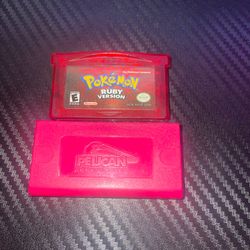Nintendo Gameboy Advance Pokemon Ruby Authentic With Pelican Case
