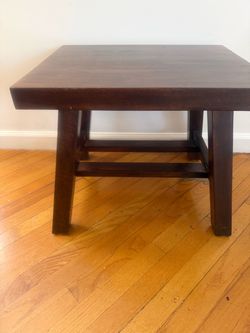 Dark Wood Square Side Table