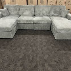 Light Gray Double Chaise Sectional 