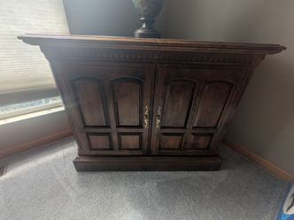 Dark Wood Cabinet with Double Doors