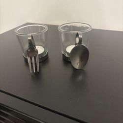Fork And Spoon Candle Holder Set