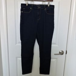 Michael Kors Izzy Skinny Ankle Jeans Women's Sz 12 Dark Blue Denim Stretch