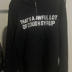 Cough Syrup Rhinestone Zip Up Size m