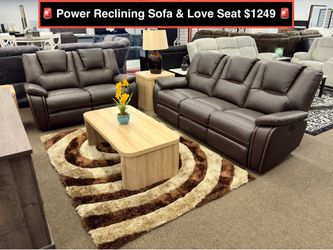 New leather Reclining Sofa and love seat
