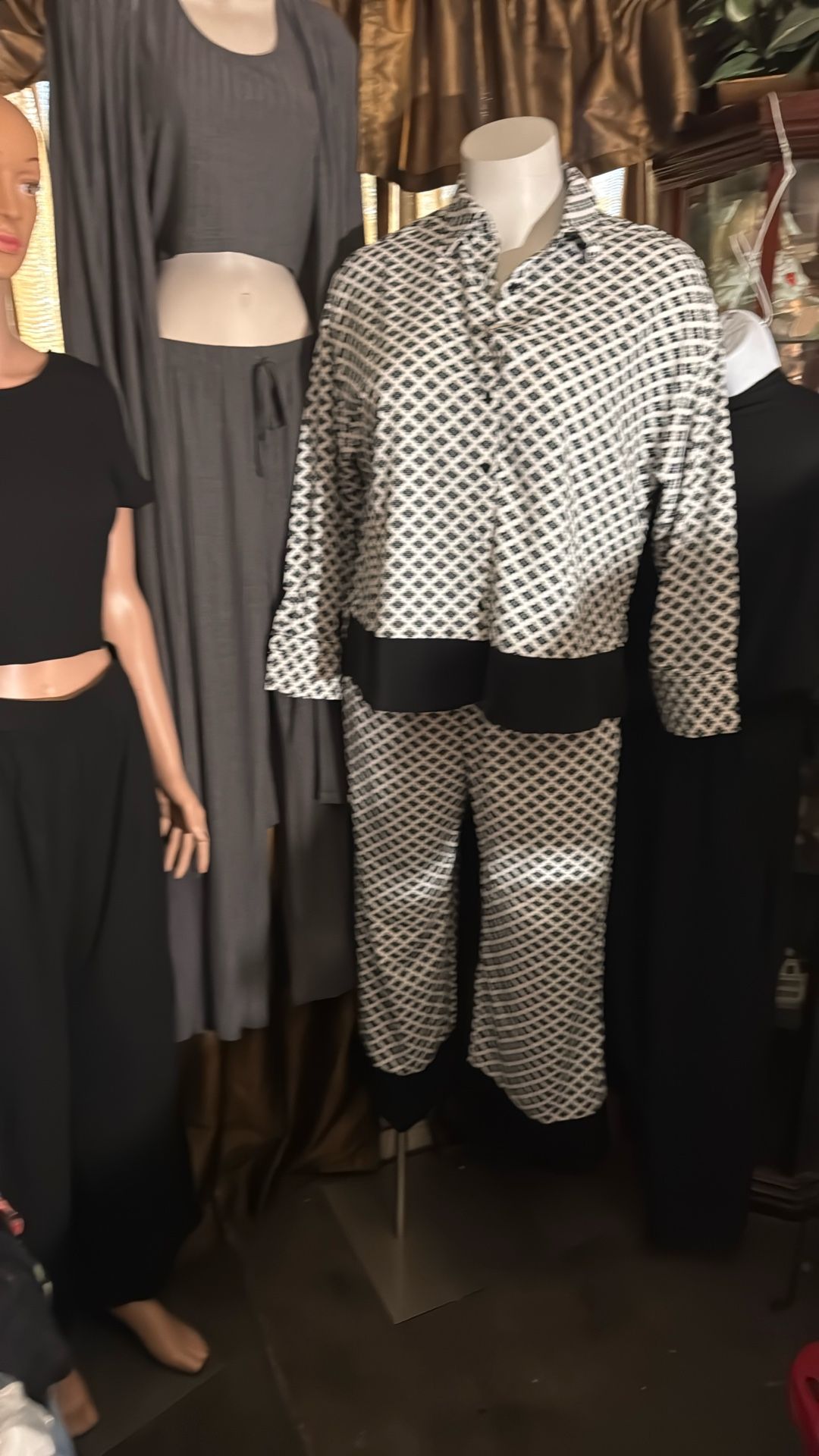 New Two Piece Set Size Large I Have Black Khaki Color And Pink In Sizes Medium and Large