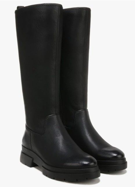 Naturalizer SOUL Womens Orchid Chunky Bottom Knee High Boot Black Smooth Size 10