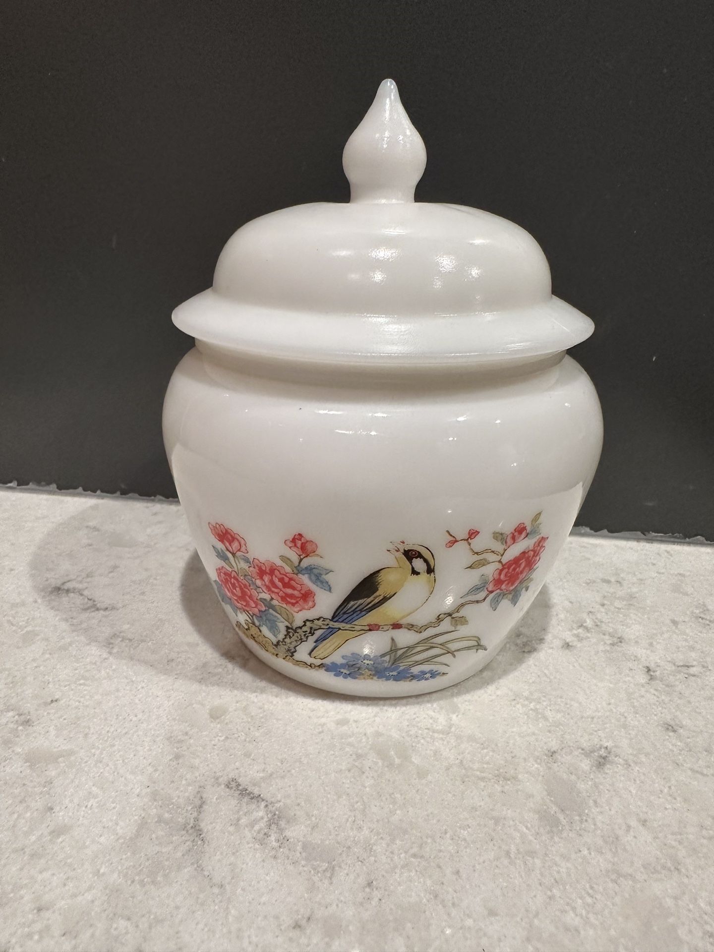 Vintage Avon Milk Glass Jar With Lid. Perfect Condition
