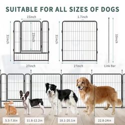 🥨FXW Dog Playpen Indoor Outdoor, 16 Panels Dog Pen 32" Height Dog Fence Exercise with Doors for Large/Medium/Small Dogs, Portable Pet Playpen