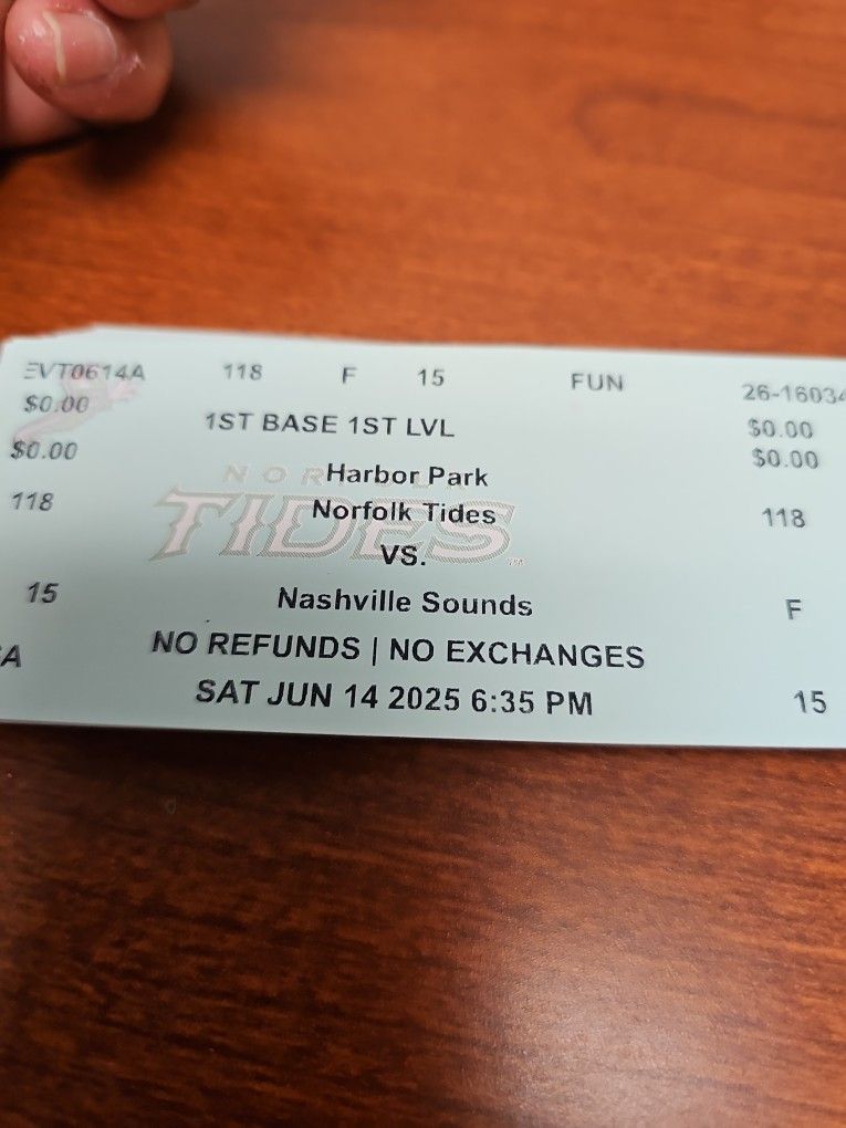 Norfolk Tides Tickets Good For Any Remaining Home Game 