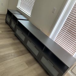 TV STAND WITH STORAGE AND 2 SIDE DEESSERS