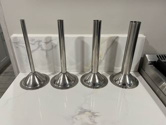Saihisday Stainless Steel Sausage Stuffer Tubes Food Meat Grinder Attachment Stainless Steel Sausage Stuffer Tubes for Meat Grinder Set of 4 (#22) ( N