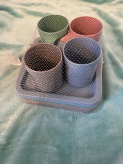 4 Pack Cup/plate Set