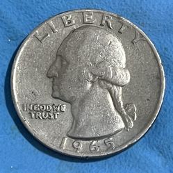 1965 Quarter No Mint Mark - Letters And The Date Ride  On Rim In God Error $20,000.00