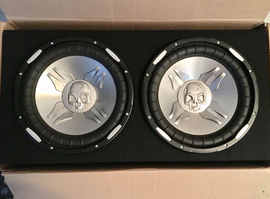 2 12inch 1000 RMS Power Acoustik PS3 Subwoofers with Dual 12" 3/4 MDF Sealed Subwoofer Enclosure