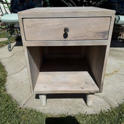 White Wash Solid WOOD End Table Nightstand 