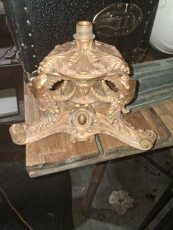 Ornate Brass Lamp Base Baroque Style