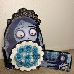 The Corpse Bride Emily Bouquet Mini Backpack + Zip Around Wallet