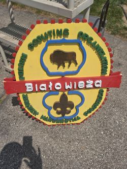 Vintage polish organization wooden sign