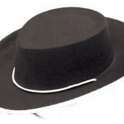 Lot of 18 Kids Black Felt Western Cowgirl Cowboy HAT Sheriff costume dress up party