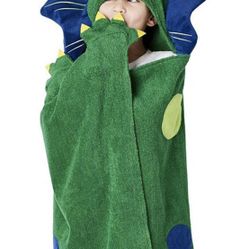 Baby Toddler Cotton Animal Dinosaur Hooded Green Towel Robe