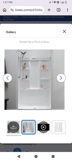 Delta
Shop the Set

Delta EverEdge 48-in W x 34-in D x 72-in H High Gloss White 3 -Piece Direct to Stud Alcove Shower wall surround