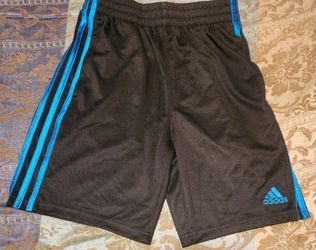 Boy's Black & Blue Adidas Athletic Sports Shorts Size: 10/12