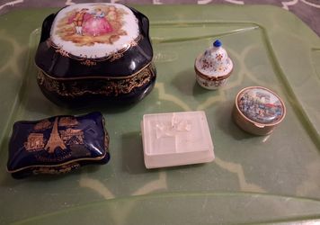 Lot of 5 Collectable Trinket Boxes ( Limoge France )