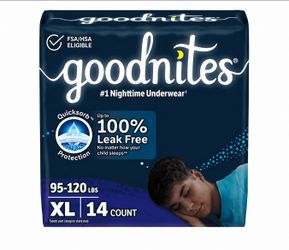 🆕 GoodNites Nighttime Underwear XL (14 Count) 🌙🛌
