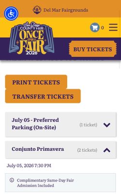 2 tickets CONJUNTO PRIMAVERA