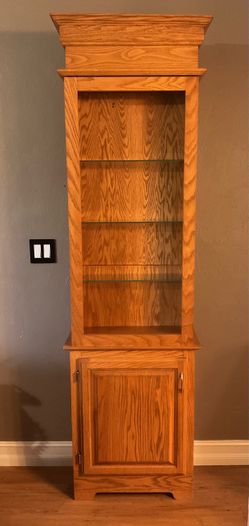 Handmade Solid Oak Wooden Bookcase/Display Case