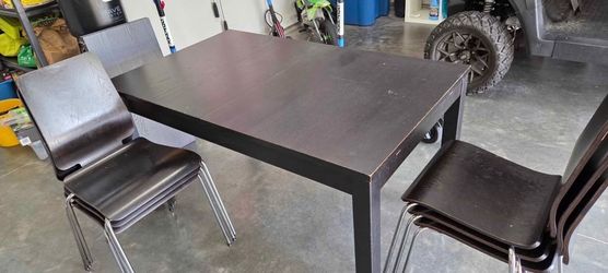 IKEA Extendable Dining Table Set – 6 Chairs – Solid Wood – Moving Sale!