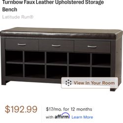 Turnbow Faux Leather Upholstered Storage Bench