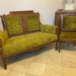 Antique Settee And Chair 