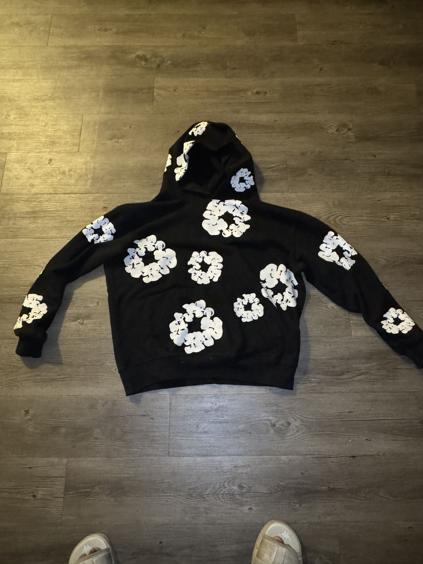 Black&White Denim Tear Hoodie 