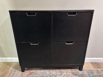 Black Ikea Stall 4-Door Shoe Cabinet