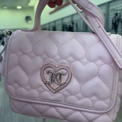 Juicy Couture Heart Quilted Blush Flawless Flap Crossbody