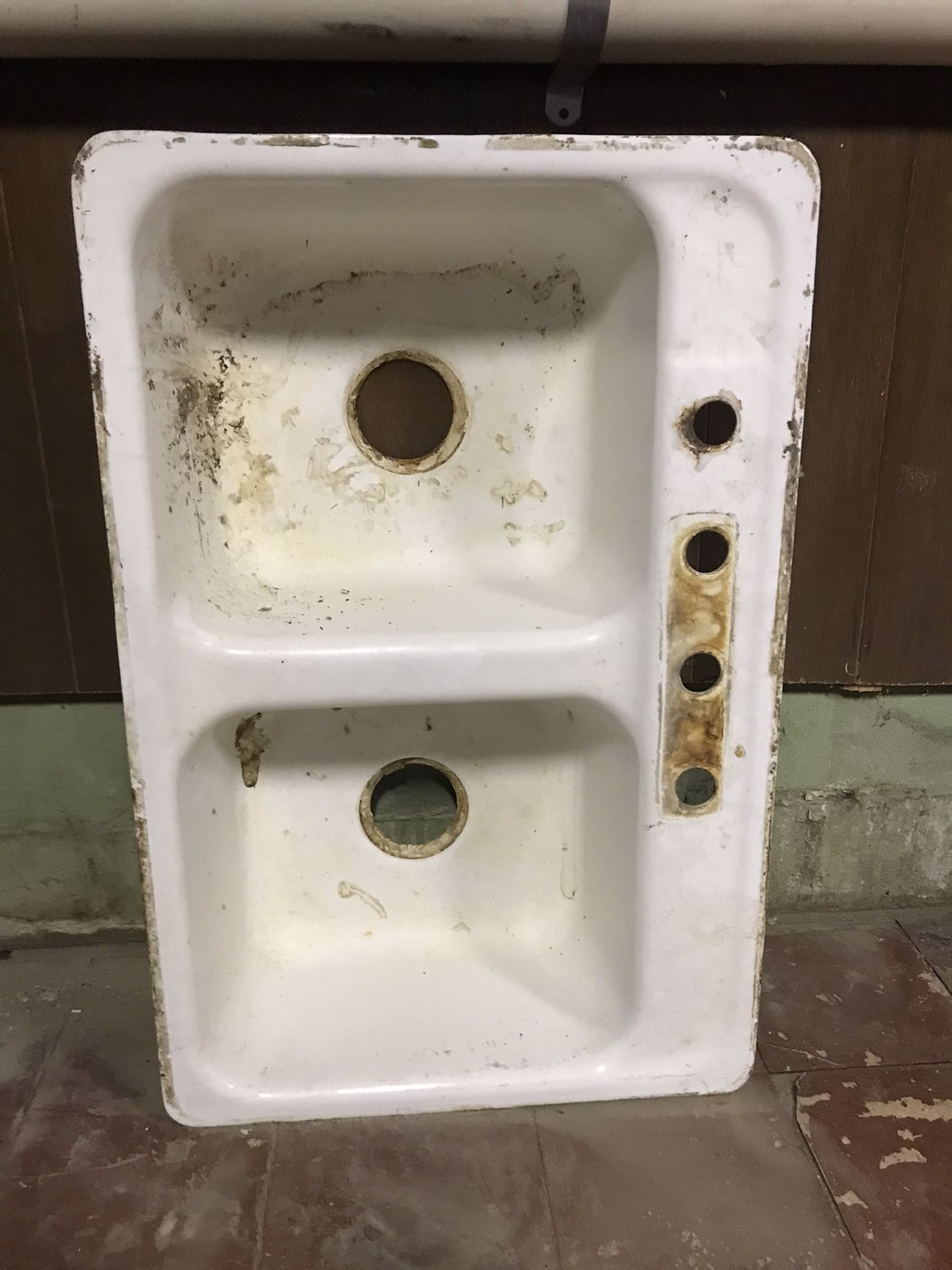 Vintage Kohler 32x21 Cast Iron Double Sink