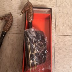 Antique Boot Brush And Heel Adjuster With Rack