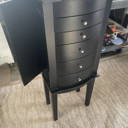 Dark Wood Stand-Up Jewelry Box