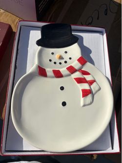 Williams-Sonoma Holiday Snowman & Snowmaid Plates