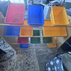 Toy Storage Holder With Bins 