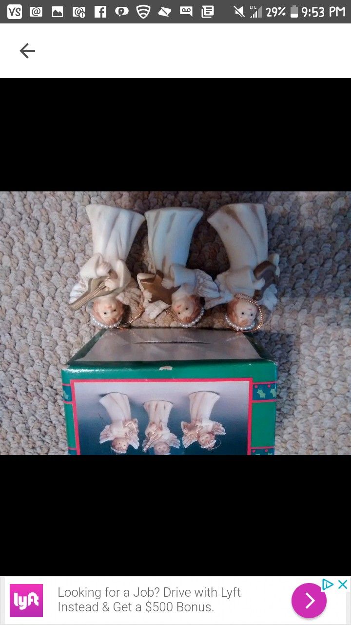 New Vintage Collectible House of Llyods 92 mint 3 Angels