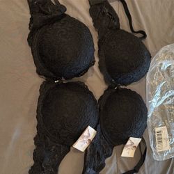 New 34D Black Lace Push-up Bra