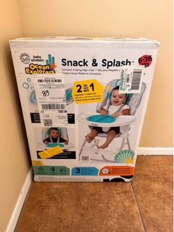 Baby Einstein Ocean Explorers Snack & Splash Compact Folding High Chair, Ages 6 Months and Up, Unisex