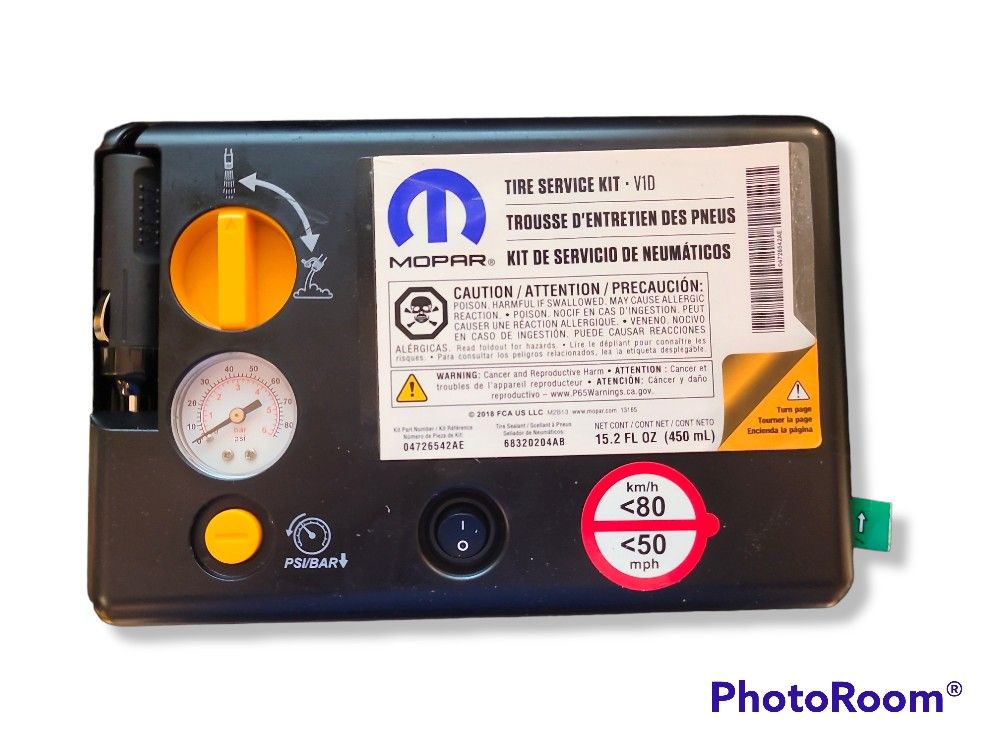 Mopar Tire Service Kit Emergency Inflator Compresor Air Oem Chrysler Jeep Compass Voyager Pacifica Caravan