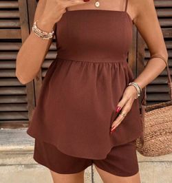 Brown maternity 2 piece set