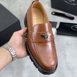 Prada Men’s Leather Shoes With Box 2025 New 