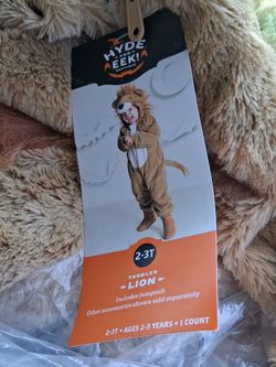 Toddler lion jump suit 2-3t age 2 and 3
