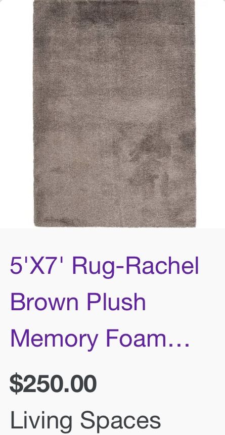 Living Spaces 5x7ft Memory Foam Faux Fur Area Rug, Brown, New,All Products : American Fashion Style Bags On Sale