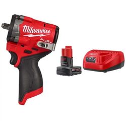 M12 FUEL 12V Li-Ion Brushless Cordless Stubby 3/8 in. Impact Wrench with M12 XC Battery 4.0 Ah and Charger Starter Kit
, 2024 Model